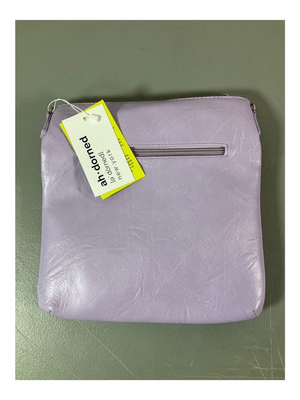 Adorned Lilac Faux Leather Messenger Bag with Dual-Zip & Multi-Strap Design